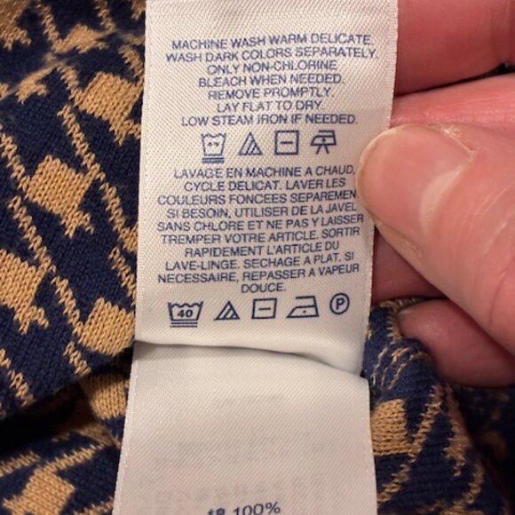 Lands End Women's Tall 100% Supima Cotton Herringbone Cardigan Sweater Size LT - Picture 6 of 6